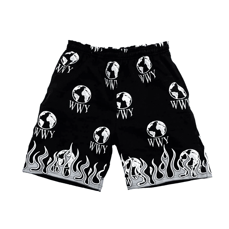 WWY Flame Shorts Black