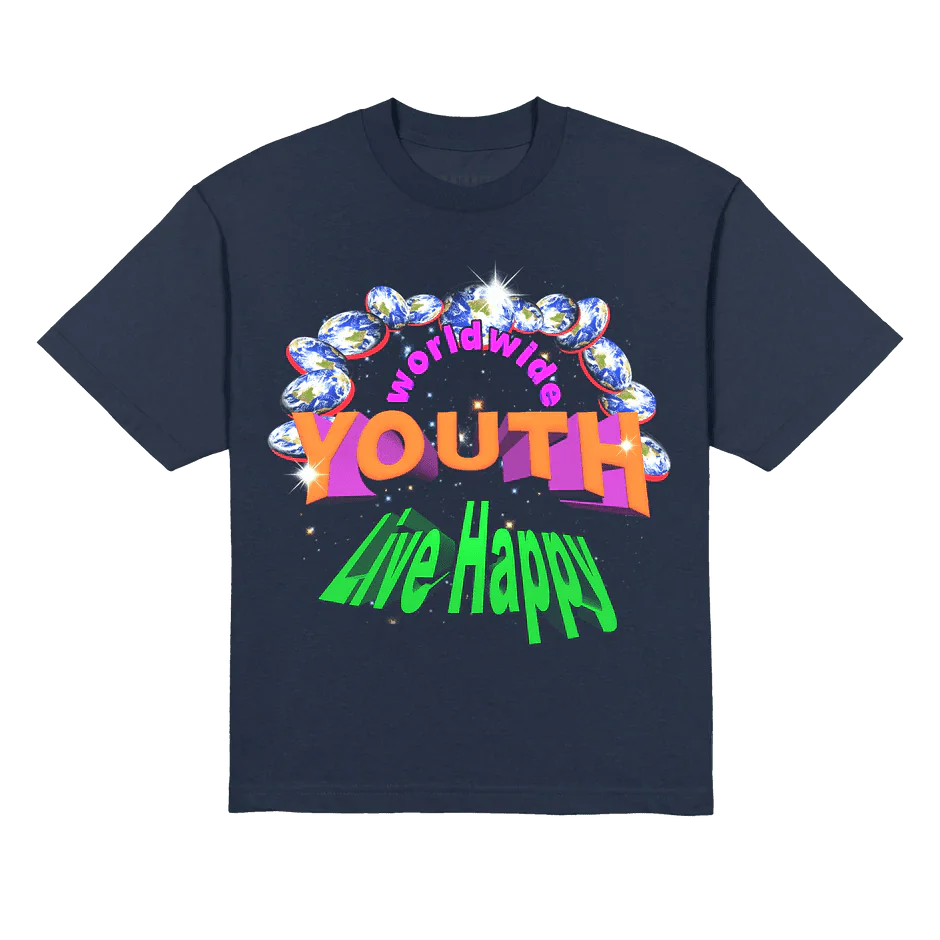 WWY Live Happy Tee Navy