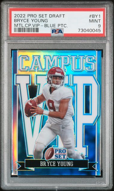 2022 Leaf Pro Set Bryce Young Campus VIP Blue Mojo Parallel #VIP-BY1 Alabama PSA 9 Mint