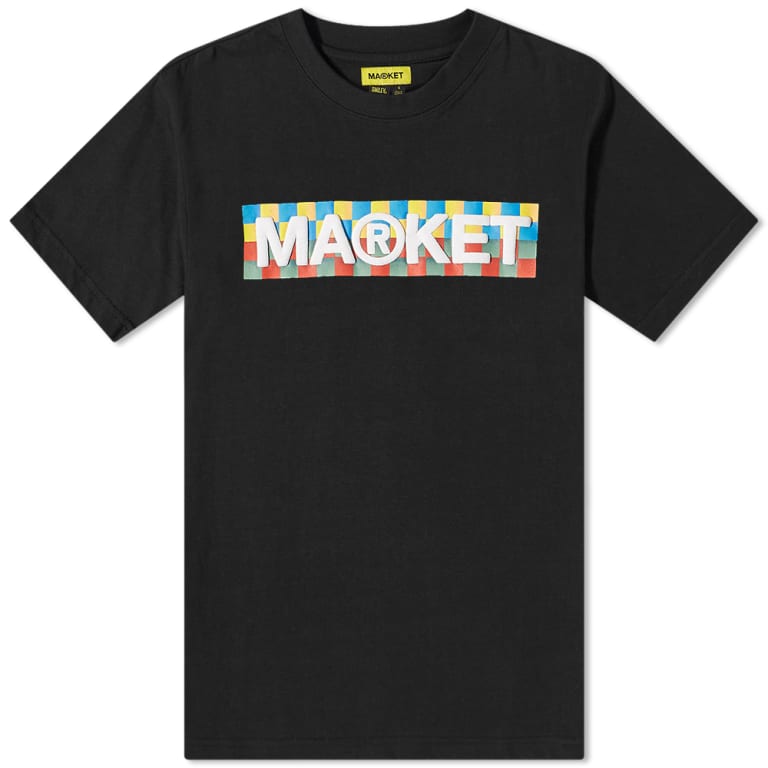 MARKET Checkered Bar Logo T-Shirt Random Style Size Small