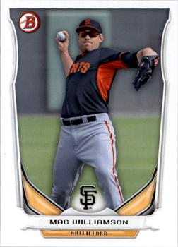 2014 Bowman Draft Top Prospects Mac Williamson TP-82 San Francisco Giants