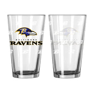 Baltimore Ravens 16oz Satin Etch Pint Glass