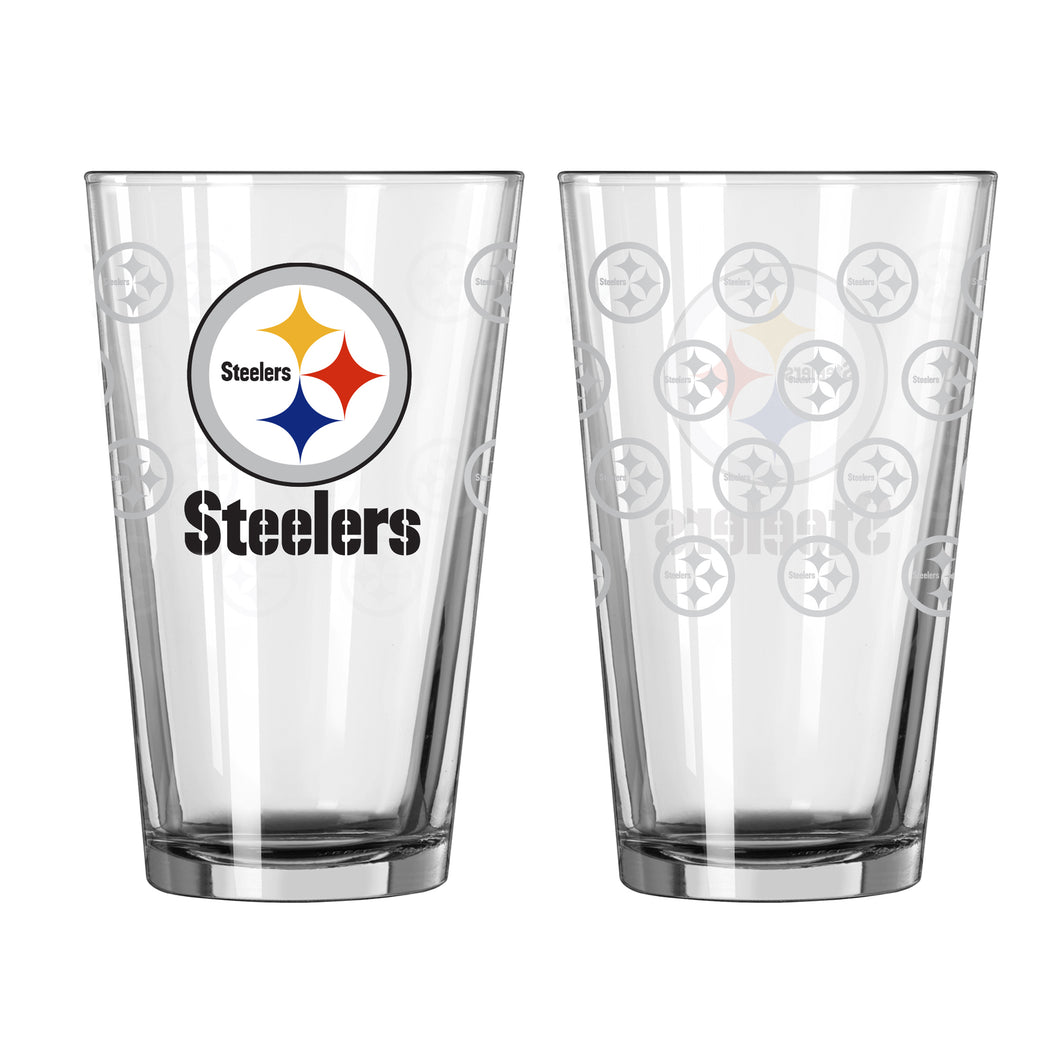 Pittsburgh Steelers 16oz Satin Etch Pint Glass