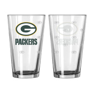 Green Bay Packers 16oz Satin Etch Pint Glass