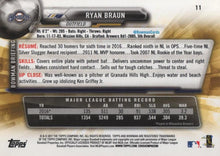 Load image into Gallery viewer, 2017 Bowman Ryan Braun  # 11 Milwaukee Brewers
