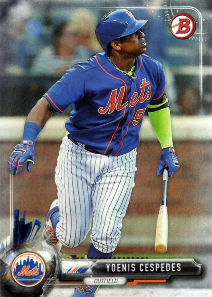 2017 Bowman Yoenis Cespedes  # 17 New York Mets