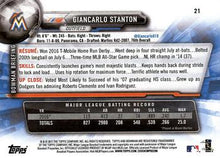 Load image into Gallery viewer, 2017 Bowman Giancarlo Stanton  # 21 Miami Marlins

