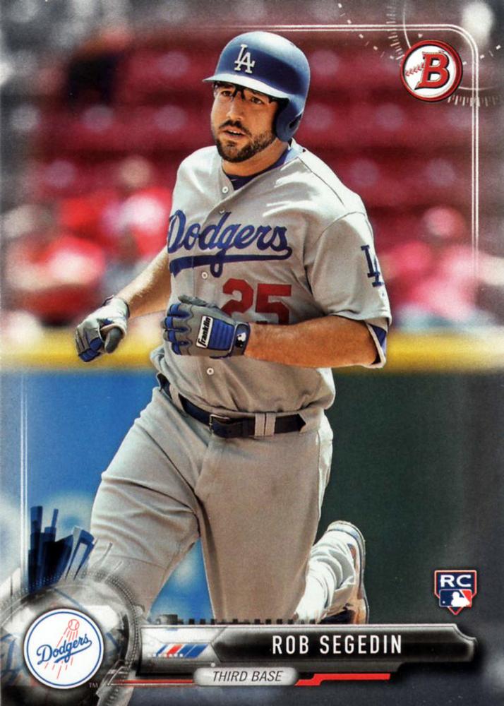 2017 Bowman Rob Segedin RC # 55 Los Angeles Dodgers