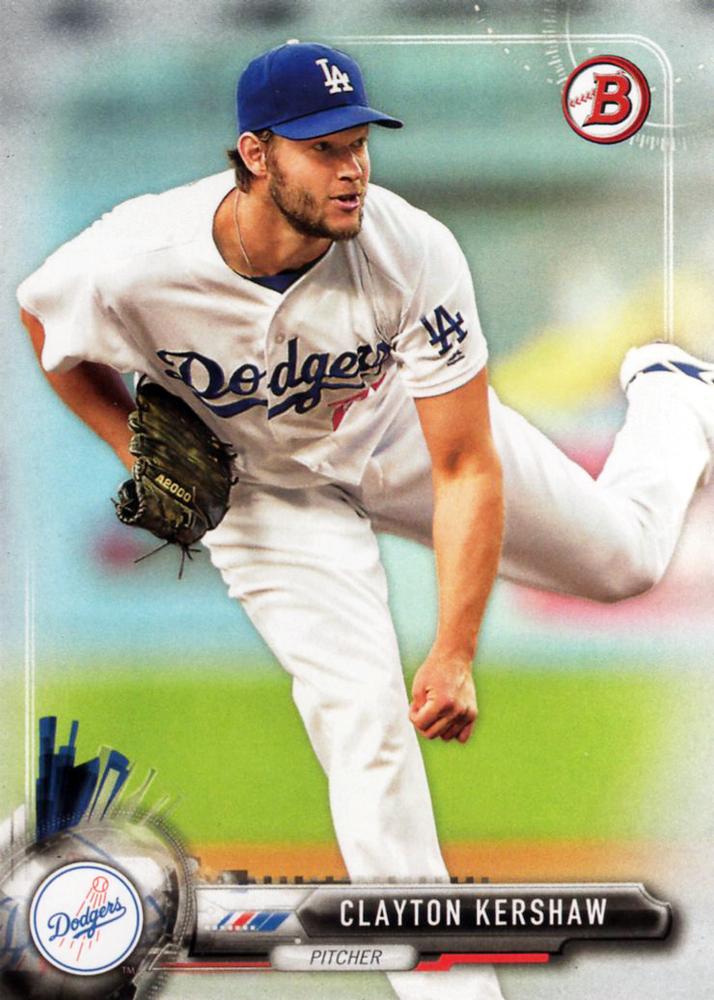 2017 Bowman Clayton Kershaw  # 80 Los Angeles Dodgers