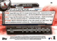 Load image into Gallery viewer, 2017 Bowman Alex Reyes  RC # 98 St. Louis Cardinals

