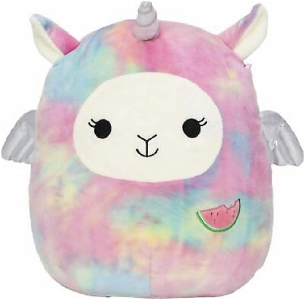 Squishmallows Lucy-May the Tie-Dye Llama Pegacorn with Watermelon Slice On Belly 12