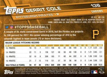 Load image into Gallery viewer, 2017 Topps Chrome Gerrit Cole 136 Pittsburgh Pirates
