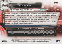 Load image into Gallery viewer, 2017 Bowman Prospects Patrick Weigel  FBC BP74 Atlanta Braves
