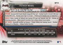 Load image into Gallery viewer, 2017 Bowman Prospects Patrick WeigelÂ  FBC BP74 Atlanta Braves
