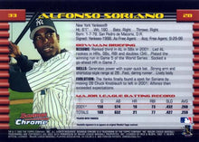 Load image into Gallery viewer, 2002 Bowman Chrome Alfonso Soriano # 33 New York Yankees
