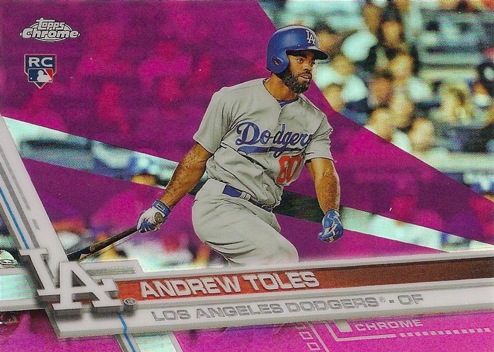 2017 Topps Chrome Pink Refractor Andrew Toles 34 Los Angeles Dodgers