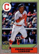 Load image into Gallery viewer, 2017 Topps Chrome  1987 Topps Baseball Francisco Lindor 87T-11 Cleveland Indians
