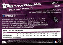 Load image into Gallery viewer, 2017 Topps Chrome Update Kyle Freeland RC HMT4 Colorado Rockies
