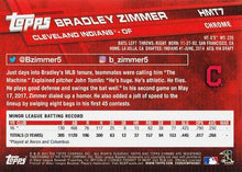 Load image into Gallery viewer, 2017 Topps Chrome Update Bradley Zimmer RC HMT7 Cleveland Indians
