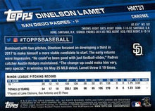 Load image into Gallery viewer, 2017 Topps Chrome Update Dinelson Lamet RC HMT37 San Diego Padres
