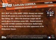 将图片加载到图库查看器，2017 Topps Chrome Update Carlos CorreaÂ AS HMT39 Houston Astros
