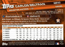 将图片加载到图库查看器，2017 Topps Chrome Update Carlos Beltran HMT47 Houston Astros
