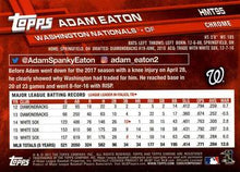 Load image into Gallery viewer, 2017 Topps ChromeUpdate Adam Eaton HMT95 Washington Nationals
