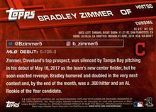 将图片加载到图库查看器，2017 Topps Chrome Update Bradley ZimmerRD HMT96 Cleveland Indians
