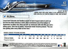 Load image into Gallery viewer, 2018 Topp Chrome  Lucas Sims RC #42 Atlanta Braves
