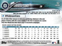 Load image into Gallery viewer, 2018 Topp Chrome  Robinson Cano #52 Seattle Mariners
