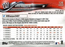 Load image into Gallery viewer, 2018 Topp Chrome  Bryce Harper #139 Washington Nationals
