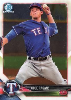 آفاق Bowman Chrome لعام 2018 Cole Ragans BCP8 Texas Rangers