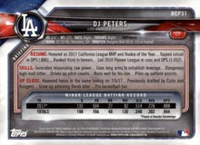 Load image into Gallery viewer, 2018 Bowman Chrome Prospects D.J. Peters BCP31 Los Angeles Dodgers
