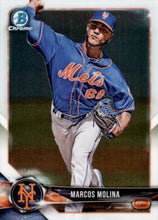 Load image into Gallery viewer, 2018 Bowman Chrome Prospects Marcos Molina BCP35 New York Mets
