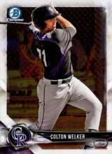 Load image into Gallery viewer, 2018 Bowman Chrome Prospects Colton Welker BCP39 Colorado Rockies
