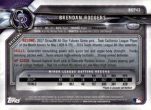 Load image into Gallery viewer, 2018 Bowman Chrome Prospects Brendan Rodgers BCP43 Colorado Rockies
