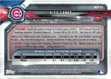 Load image into Gallery viewer, 2018 Bowman Chrome Prospects Alex Lange BCP54 Chicago Cubs
