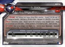 Load image into Gallery viewer, 2018 Bowman Chrome Prospects T.J. Zeuch BCP56 Toronto Blue Jays
