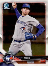 将图片加载到图库查看器，2018 Bowman Chrome Prospects T.J. Zeuch BCP56 Toronto Blue Jays
