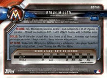 Load image into Gallery viewer, 2018 Bowman Chrome Prospects Brian Miller BCP60 Miami Marlins
