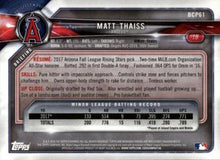 将图片加载到图库查看器，2018 Bowman Chrome Prospects Matt Thaiss BCP61 Los Angeles Angels
