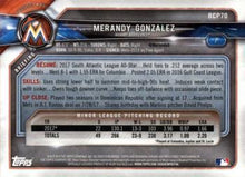 Load image into Gallery viewer, 2018 Bowman Chrome Prospects Merandy Gonzalez BCP70 Miami Marlins
