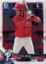 Load image into Gallery viewer, 2018 Bowman Chrome Prospects Luis Garcia BCP75 Philadelphia Phillies
