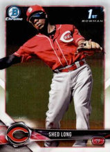 Load image into Gallery viewer, 2018 Bowman Chrome Prospects Shed Long BCP78 Cincinnati Reds
