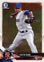 Load image into Gallery viewer, 2018 Bowman Chrome Prospects Justin Dunn BCP82 New York Mets
