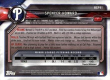 Load image into Gallery viewer, 2018 Bowman Chrome Prospects Spencer Howard BCP91 Philadelphia Phillies
