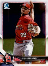 Load image into Gallery viewer, 2018 Bowman Chrome Prospects Junior Fernandez BCP96 St. Louis Cardinals
