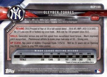 Load image into Gallery viewer, 2018 Bowman Chrome Prospects Gleyber Torres BCP100 New York Yankees
