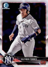 Load image into Gallery viewer, 2018 Bowman Chrome Prospects Gleyber Torres BCP100 New York Yankees
