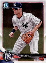 将图片加载到图库查看器，2018 Bowman Chrome Prospects Nick Solak BCP104 New York Yankees
